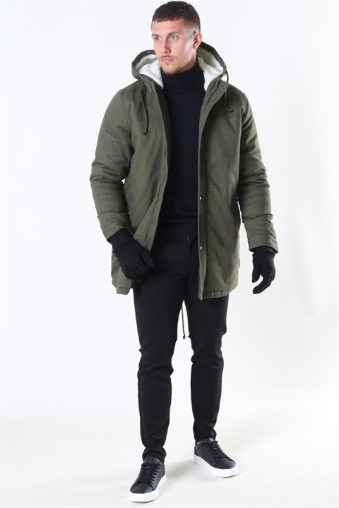 Only & Sons Yanick Teddy Hood Parka Veste Olive Night