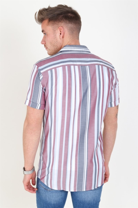 Jack & Jones Robert Stripe Chemises S/S Cordovan