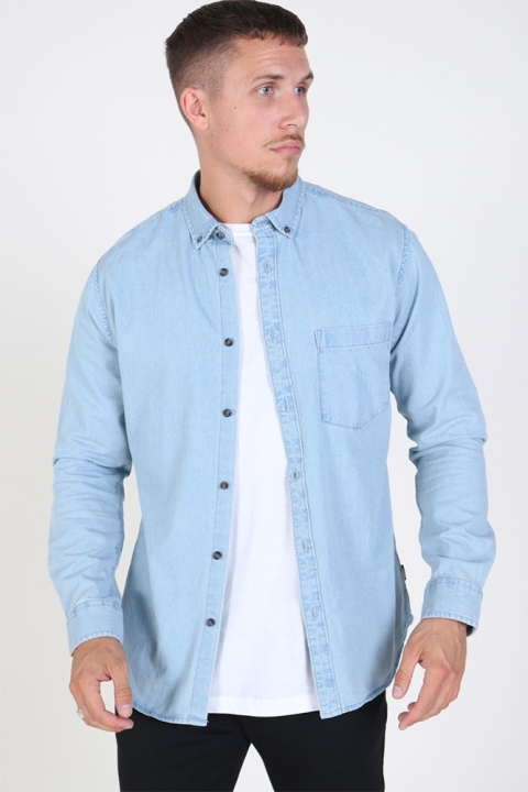 Only & Sons Basic Denim Chemises Light Blue Denim