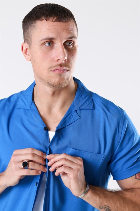Only & Sons Silo Solid Viskose Chemises S/S Baleine Blue