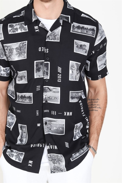 Only & Sons Oliver SS Printed Chemises Black