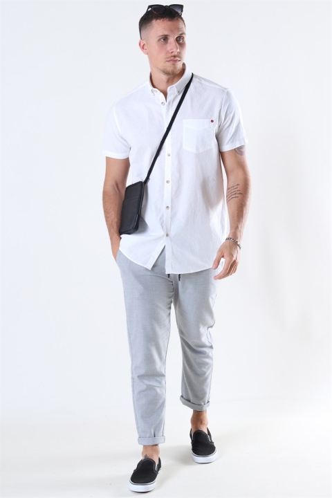 Solid Bill SS BD Lin Chemises White