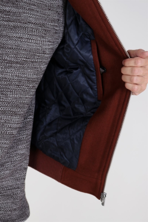 Jack & Jones Magnus Uld Bomber Veste Cappuccino