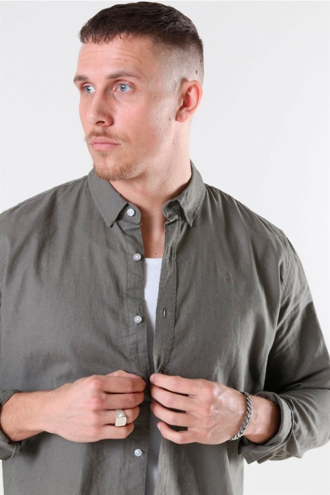 Clean Cut Copenhagen Cotton Linen Chemises Dusty Green