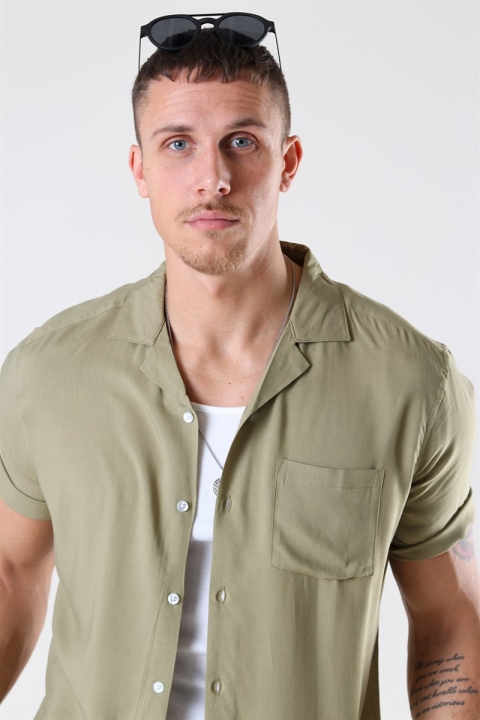Only & Sons Silo Solid Viscose Chemises S/S Dried Herb