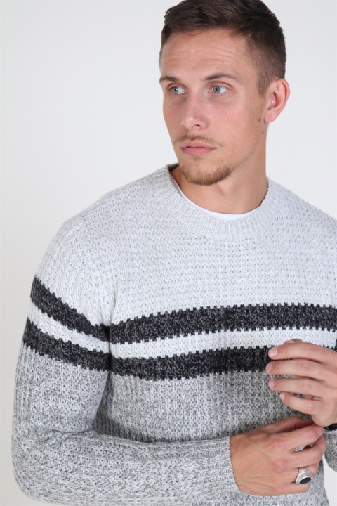 Only & Sons Lazlo Blocked Crew Neck Tricot Cloud Dancer