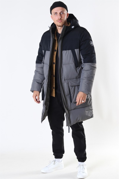 Urban Classics Puffer Parka Veste Asphalt/Black