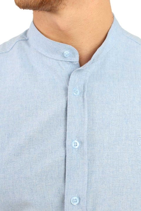 Clean Cut Rooney Flannel Henley Chemises Light Blue