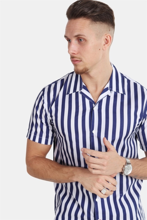 Kronstadt Cuba S/S Gr.78 Chemises White/Dark Blue