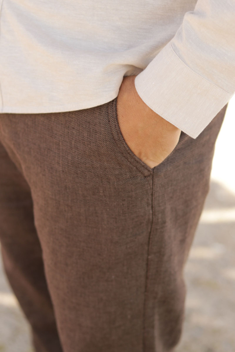 Selected Brody Linen Pants Chocolate Torte