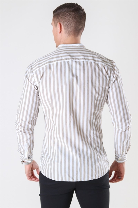 Only & Sons Matthew LS Stripe Manderine Chemises Chinchilla