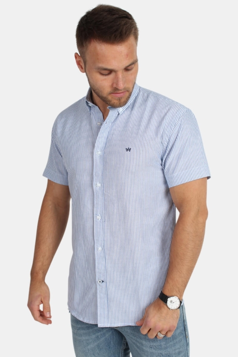 Kronstadt Johan Oxford Stripe S/S Chemises Navy