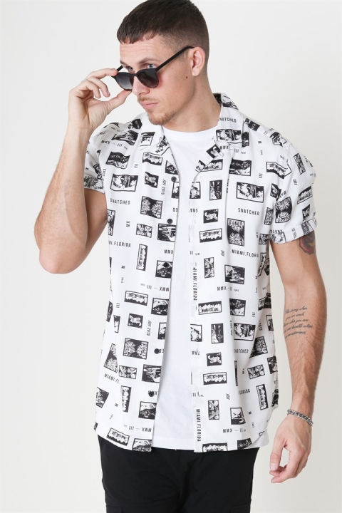 Only & Sons Oliver SS Printed Chemises White