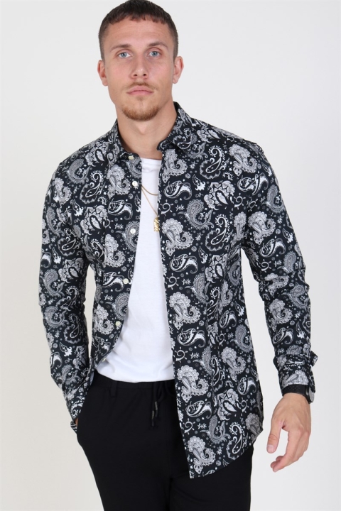 Only & Sons Frederik L/S Paisley Stretch Chemises Black