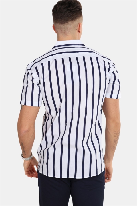 Kronstadt Cuba S/S Gr.86 Chemises White/Dark Blue