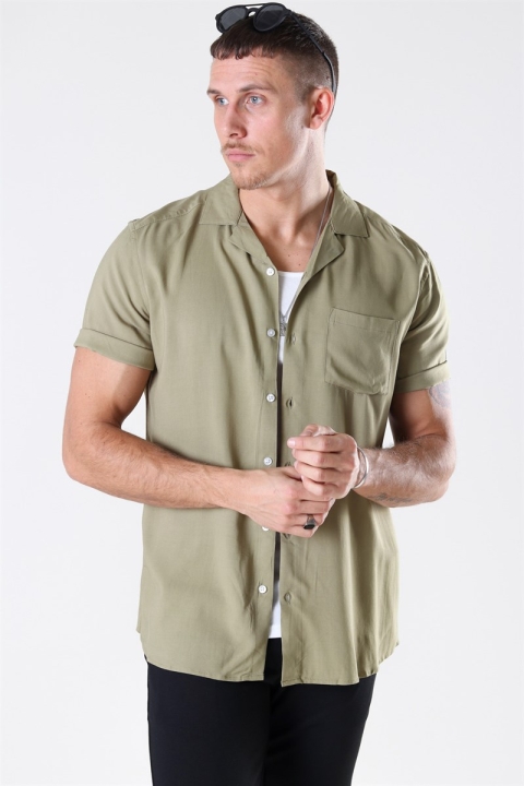 Only & Sons Silo Solid Viscose Chemises S/S Dried Herb