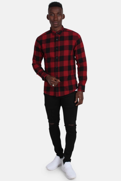 Only & Sons Gudmund Ls Checked Chemises Merlot