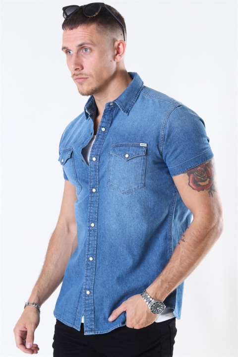 Jack & Jones Sheridan Chemises S/S Medium Blue Denim