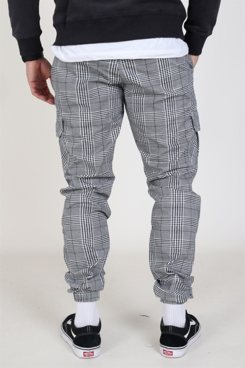 Urban Classics Glencheck Cargo Pantalon White/Black