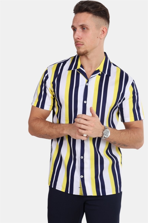 Kronstadt Cuba S/S Gr. 76 Chemises White/Yellow/Navy