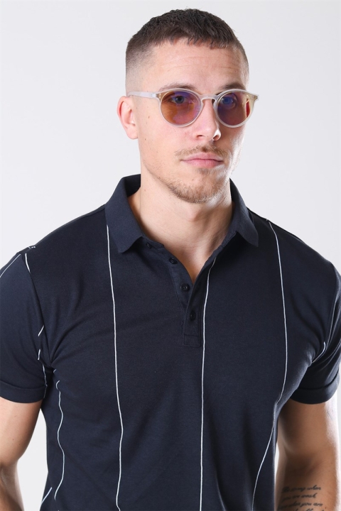 Fashion 1384 des lunettes de soleil Matt Transparent Clear Lens w/Blue Mirror