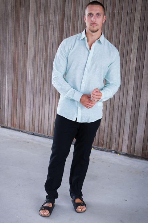 ONLY & SONS Caiden LS Linen Shirt Cashmere Blue