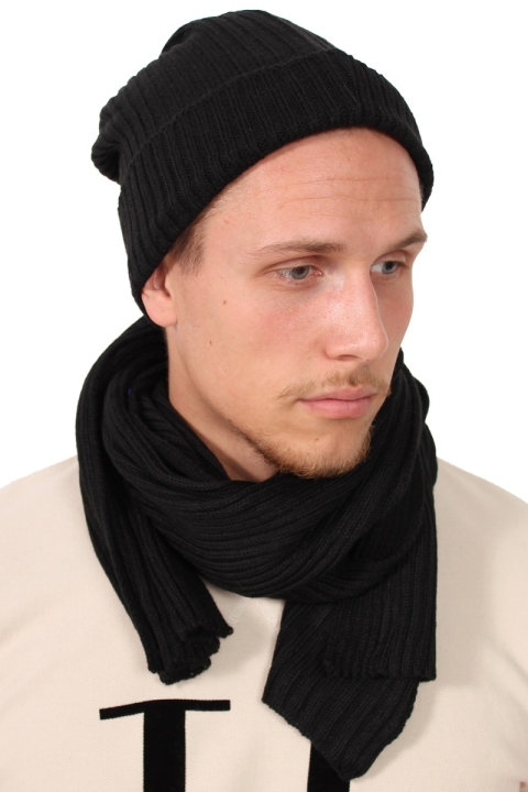 Urban Classics Bonnet Tørklæde Sæt Black