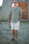 ONLY & SONS Caiden SS Resort Linen Shirt Swamp