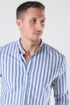 Only & Sons Matthew LS Stripe Manderine Chemises Dark Blue