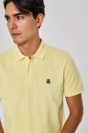 Selected Aro S/S Embroidery Polo Chemises W Noos Mellow Yellow
