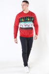 Only & Sons Xmas 7 Funny Top Tricot Pompeian Red