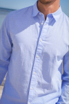 Selected Slim Sun Linen Shirt LS Cashmere Blue / White