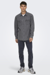 ONLY & SONS Bane Regular Fit Denim Shirt Light Grey Denim