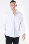 Clean Cut Cotton Linen Mao Chemises White