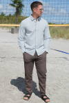 Selected Slim Sun Linen Shirt LS Iceberg Green / White