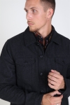 Solid Cool Faux Wool Veste Dark Grey Melange