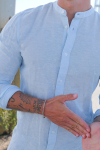 ONLY & SONS Caiden LS Linen Mao Shirt Cashmere Blue