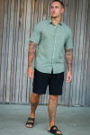 ONLY & SONS Caiden SS Linen Shirt Swamp