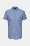 Selected Slim Linen Chemises SS Classic Medium Blue Melange