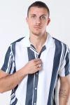 Selected Reg Kevin Chemises SS Stripes B Dark Sapphire