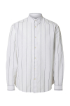 Selected Slim Sun Linen Shirt LS White Wide Stripe