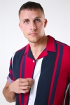 Only & Sons Vilas S/S Reverse Viscose Chemises Persian Red Stripes