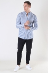 Only & Sons Matthew LS Stripe Manderine Chemises Dark Blue