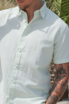 Selected Reg New Linen Shirt SS Vetiver