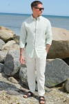 Selected Reg New Linen Shirt LS Vetiver
