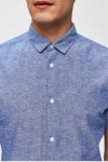 Selected Slim Linen Chemises SS Classic Medium Blue Melange