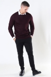Lindbergh Merino O-Neck Tricot Dark Bordeaux