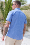 Selected Regular Sun Linen Shirt SS Medium Blue Denim