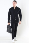 Clean Cut Copenhagen Oxford Mao Stretch L/S Chemises Black