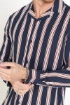 Solid Harris LS Cuba Stripe Chemises Inginia Blue